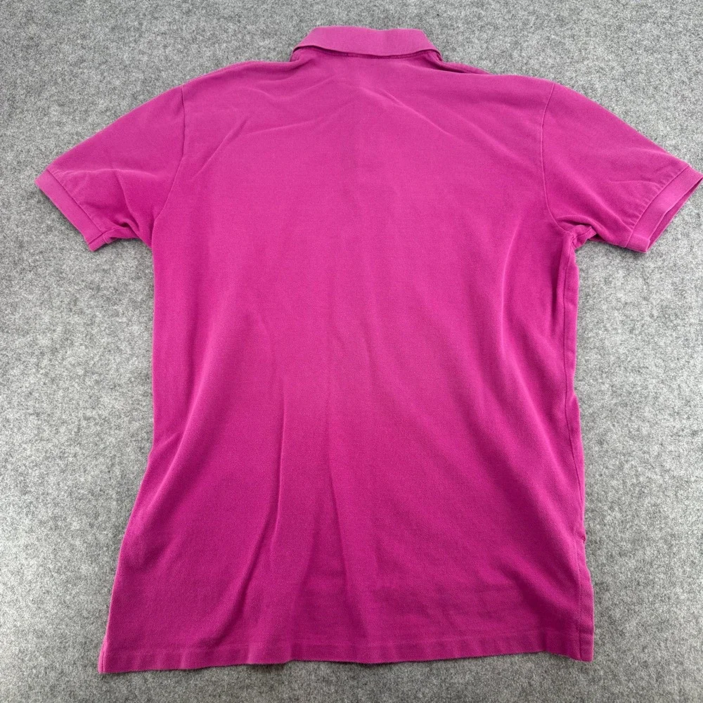 Polo Ralph Lauren Mens Magenta Pink Short Sleeve Pique Polo Shirt Large Logo